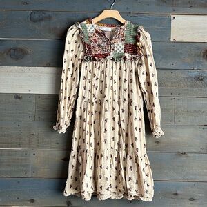 Zara Cream and Multicolor Kids Dress